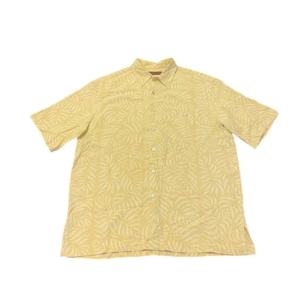 Tori Richard Men’s Silk Hawaiian Shirt XL‎ Yellow Hawaiian Lightweight Tropical